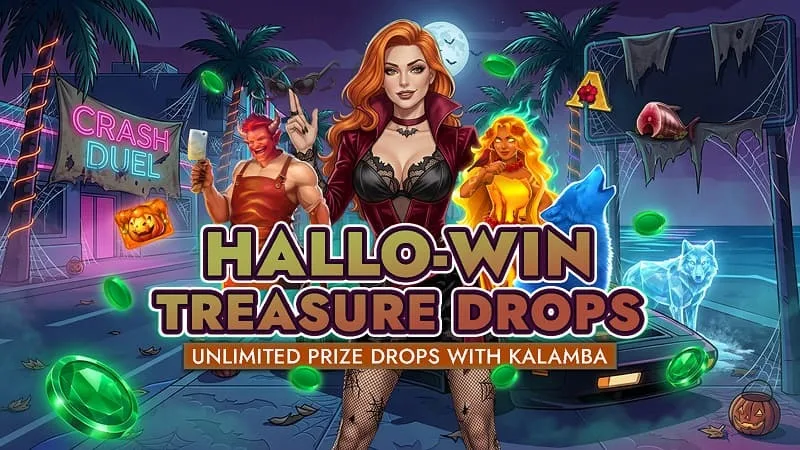 CrashDuel Hallo-Win Treasure Drops: unlimited prize drops with Kalamba