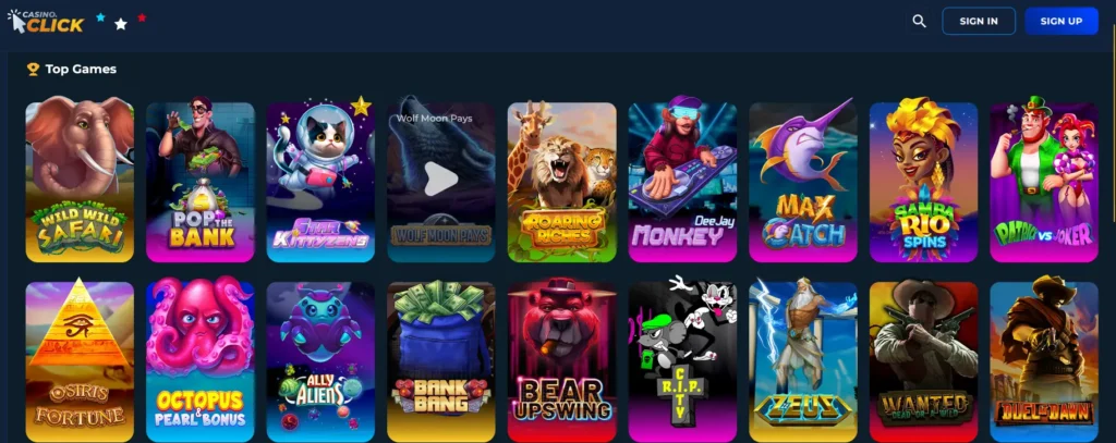 casino click games and game providers