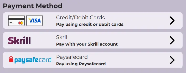 payment methods at fortune coins casino