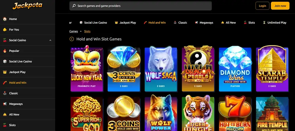 jackpota casino games