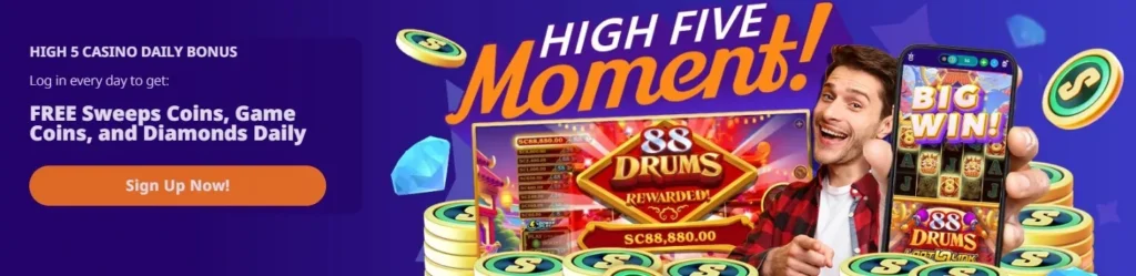 high 5 casino daily bonus