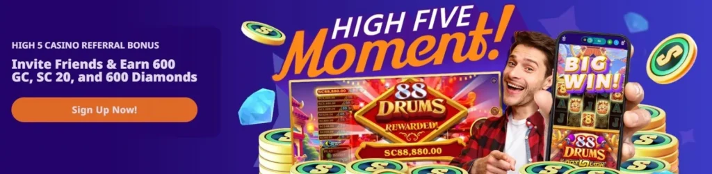 high 5 casino referral bonus