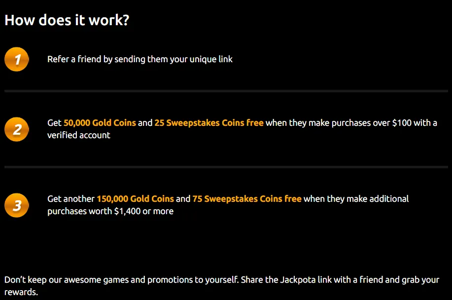 jackpota claim referral bonus